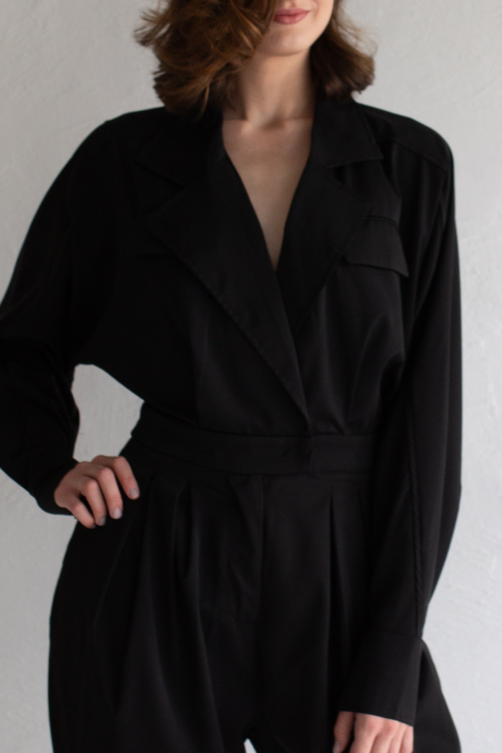 The Pintuck Jumpsuit in Black