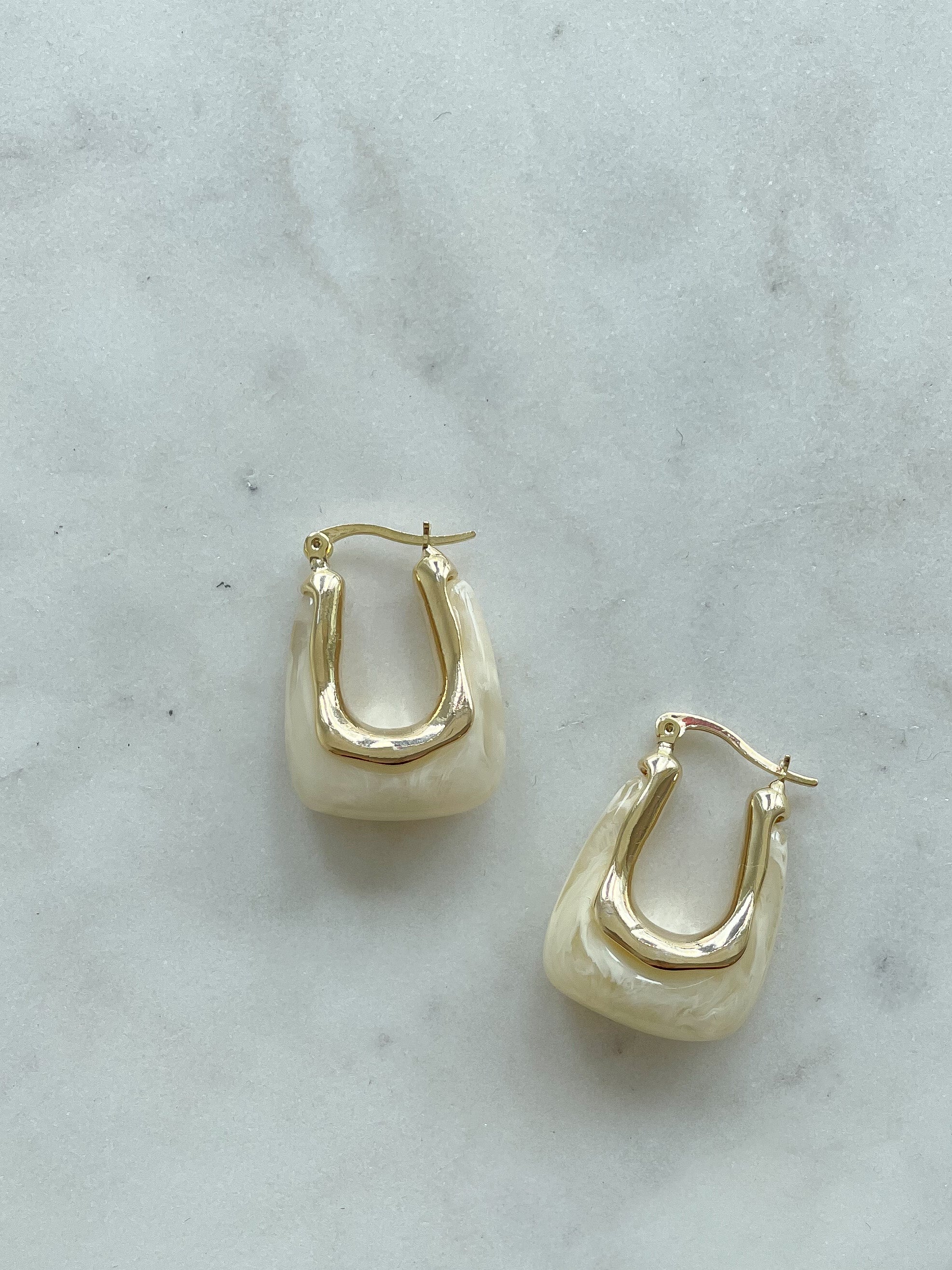 Two Tone Square Hoops